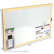 MAGNETIC WHITEBOARD + OFFICE SCHOOL FREE DRY WIPE WHITE BOARD WRITING MARKERS