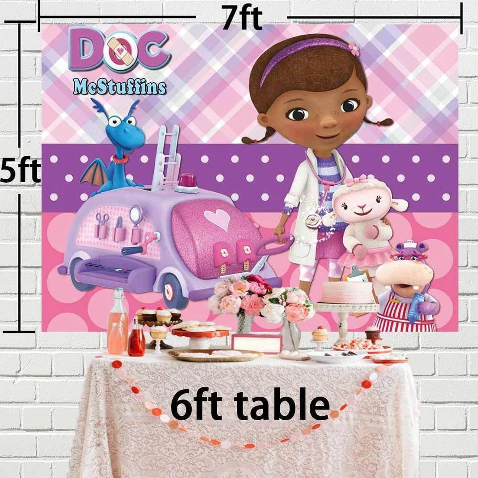 Doc McStuffins Party Supplies Birthday Decoration Backdrop Banner Vinyl 7x5ft - Image 2 of 4