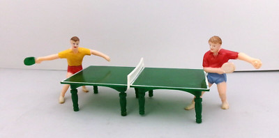 Vintage Table Tennis Players Cake Topper Ping Pong Sports 2 3/4'' Figures #573