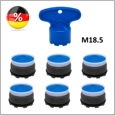 MARKENLOS 6 X Strahlregler Perlator M18,5 x 1 und 1 X Schlüssel für Perlator M18,5 x 1