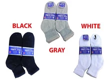 3, 6, or 12 Pairs Diabetic ANKLE circulatory Socks Health Men’s Cotton ALL SIZE 