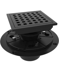 426-Neodrain 4 Inch Square Shower Floor Drain with Flange Quadrato Pattern Grate