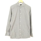 SUITSUPPLY Men Shirt Size 39 15 1/2 Cotton Two Ply Grey Spread Collar Check