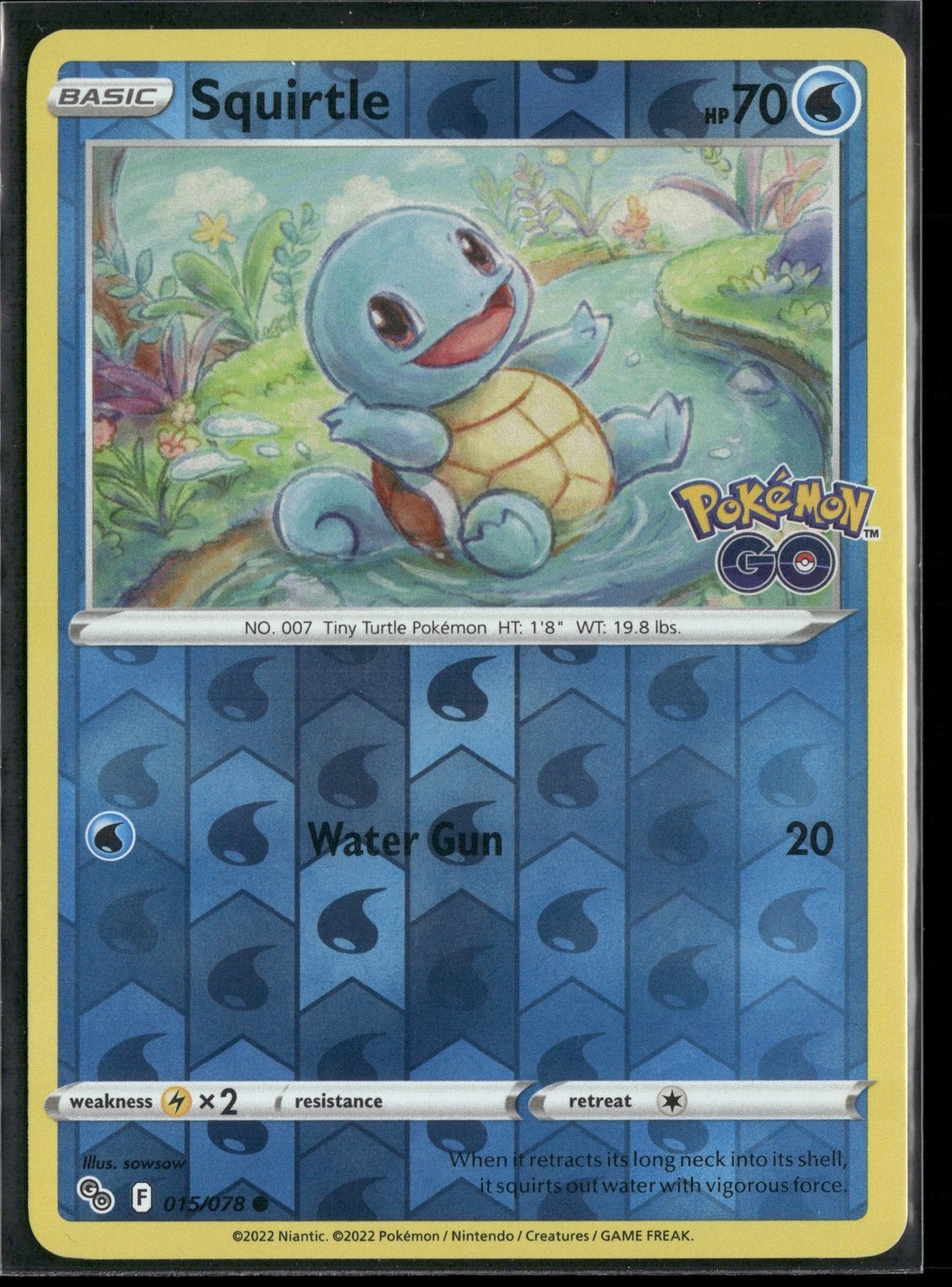 Squirtle 015/078 C Pokemon GO Reverse Holo NM Pokemon