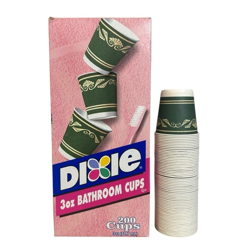 Dixie Bathroom Cups 3 oz Paper Cups Neoclassical Designs 64 count Vintage