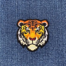 Tiger Applique Patch - Embroidered Animal Badge 2" Iron On