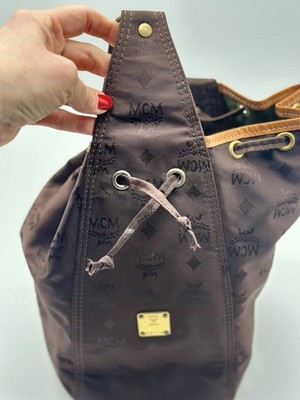 Vintage MCM Visetos Backpack Brown Monogram Drawstring  display picture 1