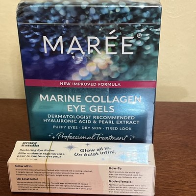 MAREE Eye Gels - Under Eye Patches for Puffy Eyes and Grace & Stella eye roller