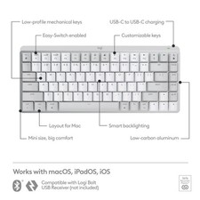 Logitech MX Mechanical Mini for macOS/iPadOS/iOS Wireless Illuminated Keyboard