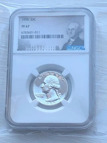 1955 Washington Quarter Proof Silver Coin NGC PF67 Absolutely Beautiful