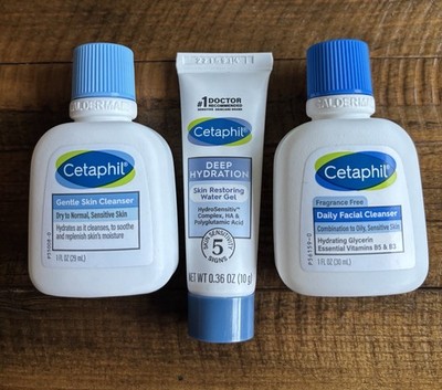 Cetaphil Gentle Skin & Face Cleansers & Deep Hydration Skin Restoring Water Gel