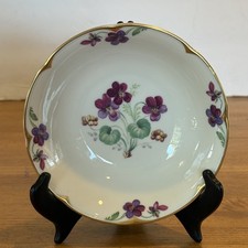 Vtg 4 Royal Bayreuth Germany Porcelain Bowls Violet Floral Gold Rim 5.5 In Diam 