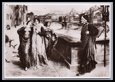 Ansichtskarte Firenze Florenz / Incontro di Dante con Beatrice - Italien