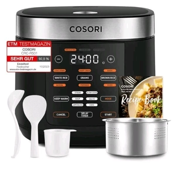 COSORI Rice Cooker, Slow Cooker Steamer with Ceramic Coated Inner Pot (No POWER)