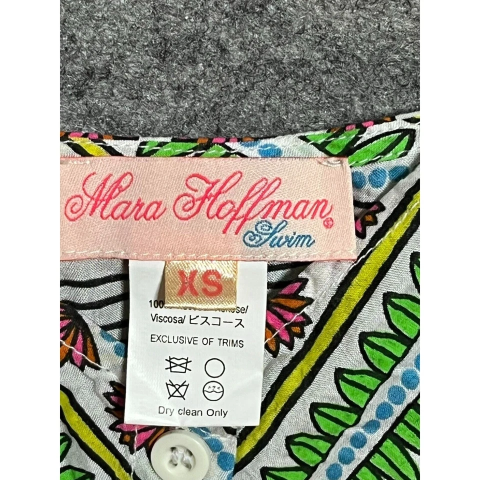 Mara Hoffman Mameluco Natación Cubrir XS Boho Chic Tribal Festival Resort Indie Y2K Foto 4 de 4