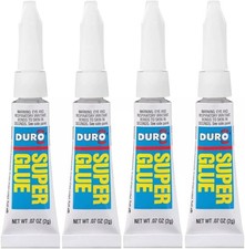 Duro Super Glue 0.07 fl oz,Clear Quick-Dry Cyanoacrylate,4-Pack Instant Adhesive