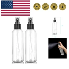 Travel-Friendly 8 oz Clear Plastic Spray Bottles - Refillable Mist Sprayers