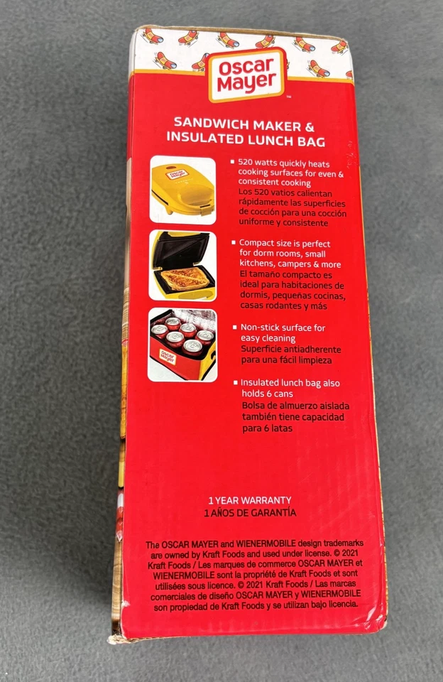 Новый редкий желтый коллекционный производитель сэндвичей Oscar Mayer и изолированный обеденный мешок - Изображение 2 из 4