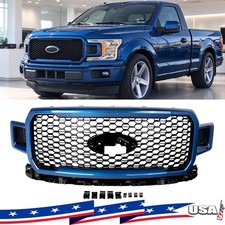 Lightning Blue Front Bumper Upper Grille Grill Fit For 2018-2020 Ford F-150 F150 Lightning Blue Front Bumper Upper Grille Grill Fit For 2018-2020 Ford F-150 F150