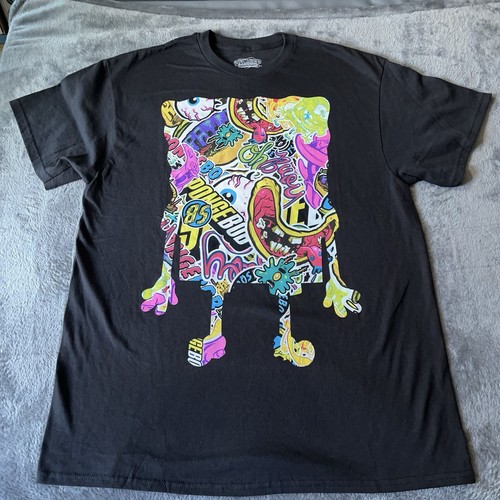 SpongeBob Shirt Herren Large Trippy Psychedelic Graphic Tee Nickelodeon Trippy - Bild 2 von 5