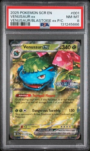 2025 POKEMON SCR EN-STELLAR CROWN #001 VENUSAUR EX PSA 8