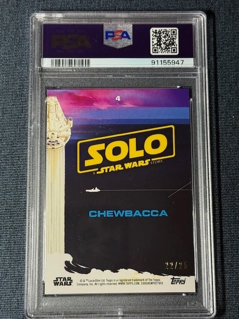 PSA 10 - 2018 TOPPS STAR WARS #4 CHEWBACCA - SOLO MOVIE - ORANGE - #22/25 - Image 2 of 3