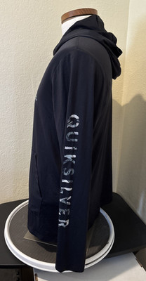Quicksilver Men Pullover Hoodie Long Sleeve Sz L Anthracite UPF 50 Quick Dry NEW