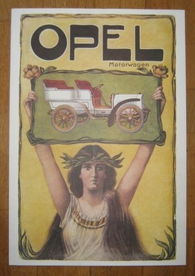 Opel Automobile Plakat ''Motorwagen''  ca. 465 x 675 mm