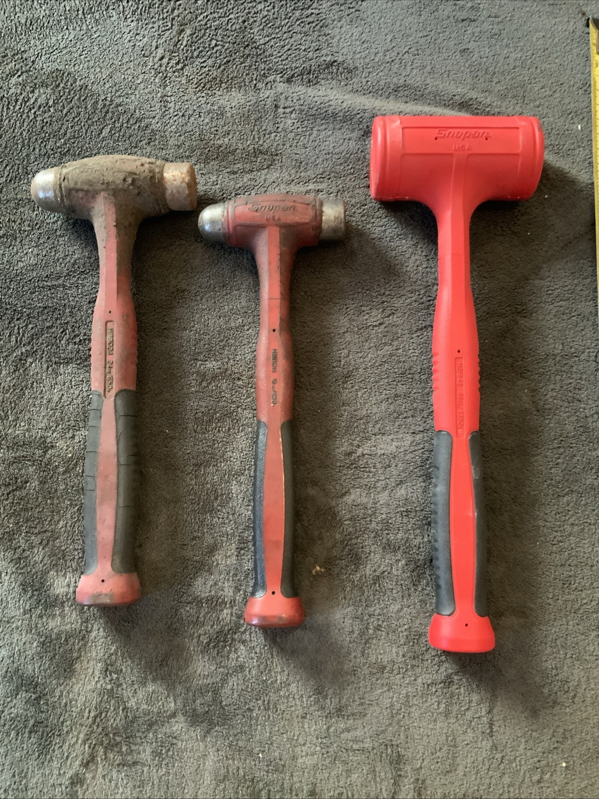 Snap On 3pc Hammer Set, Hbfe48, Hbbd24, Hbbd16….see,pics…