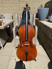 VINTAGE CELLO & BOW & BAG-49”in X 17”-ANY INSPECTION WELCOME & ENCOURAGED.