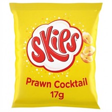 30 x 17g Skips Prawn Cocktail Crisps Box Bulk Buy Light & Melty Vegetarian Snack