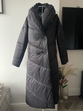 Monsoon Clara longline padded maxi coat black Size S 8/10