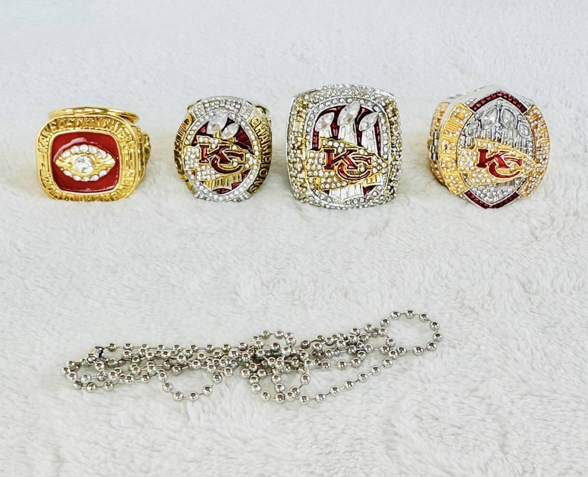 PCS KC Chiefs Super Bowl Ring Set, US Distributor