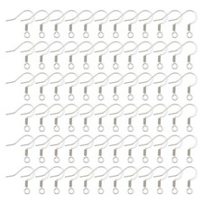 Pandahall 200pcs Stainless Steel Hypoallergenic Earring Hooks Fish Earwire