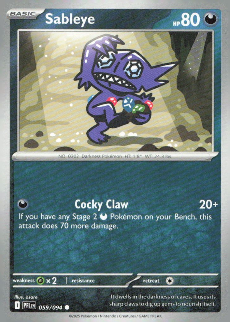 Sableye Common ME02: Phantasmal Flames 059/094 NM