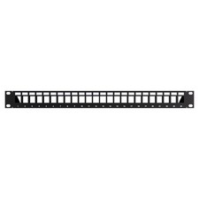 NavePoint Shielded 24-Port Blank Keystone Patch Panel 1U, Black