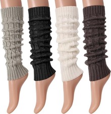 Leg Warmers Women Winter Knee High Cable Knit Warm Long Boot Socks 80s