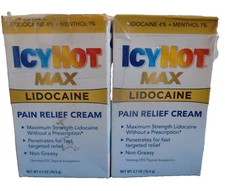 Icy Hot Max Pain Relief Cream (2 Pack) - 2.7 Oz Each EXP 03/2026 or Later