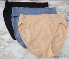 Wacoal 871353 Cotton Comfort Touch Hi-Cut 3-Pack Panties US Size S