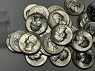 1940 BU WASHINGTON QUARTER PARTIAL ROLL / 25  COINS - SHARP ROLL