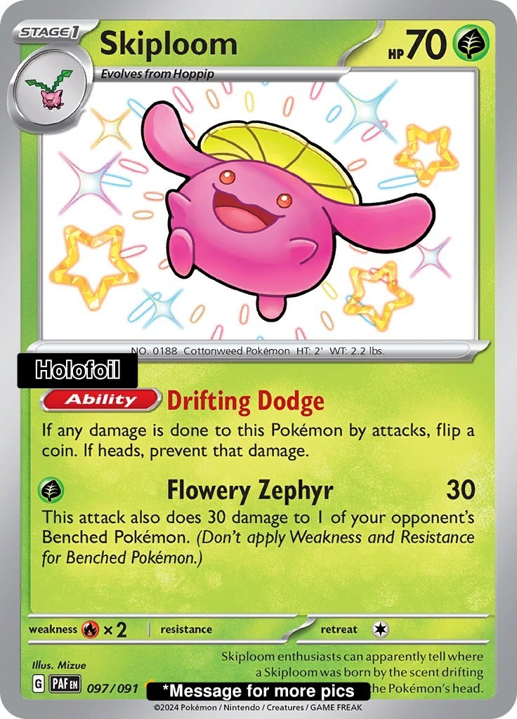 Holofoil Skiploom - 097/091 - NM - EN SV: Paldean Fates