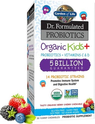 GARDEN OF LIFE, Dr. Formulated PROBIOTICS KIDS Geschmäcke 30 Kautab. SUPER PREIS