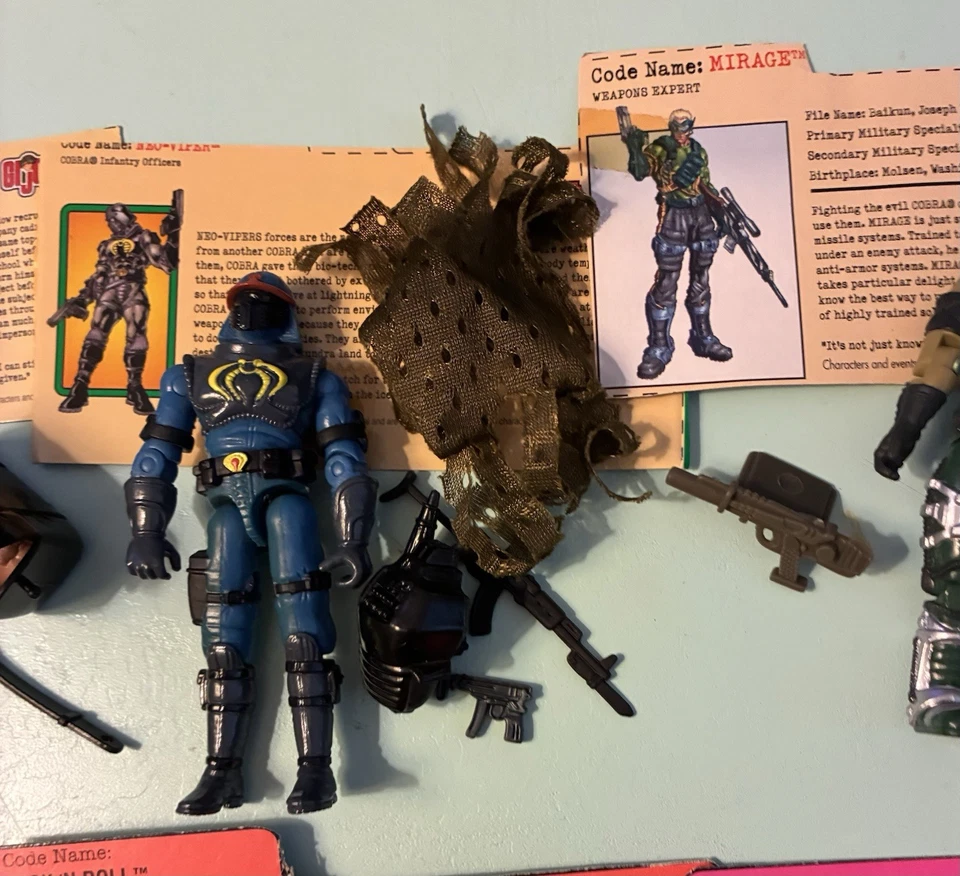 Lote De 10 Figuras GI Joe & Cobra con Tarjetas De Archivo, Accesorios Envío Gratis #3 Foto 4 de 4