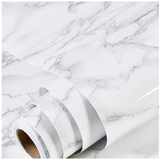 Marble Contact Paper White Extra Wide Peel and Sti