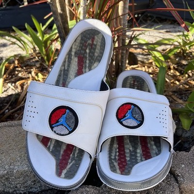 Nike Air Jordan Hydro Retro 8 VIII Men 12 White Slides Sandals