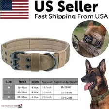 2 Wide Tactical Heavy Duty Nylon Large Dog Collar K9 Military With Metal Buckle