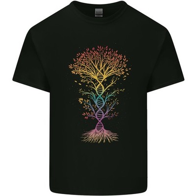 Bunt DNA Tree Biologie Wissenschaft Herren Leichte Baumwolle T-Shirt