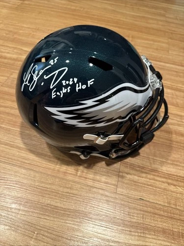Lesean McCoy Signed FS Replica Helmet Eagles HOF Inscript With Visor PSA Cert