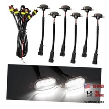 Dickno 6PCS Car Grille Lights, Bright Amber LED Grill Lights 6 PCS Black White