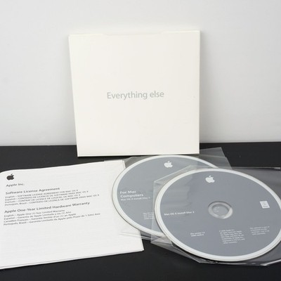 Apple Mac OS X Leopard 10.5.4 Install Disc 1 & 2 Set MacBook Pro OEM 2008